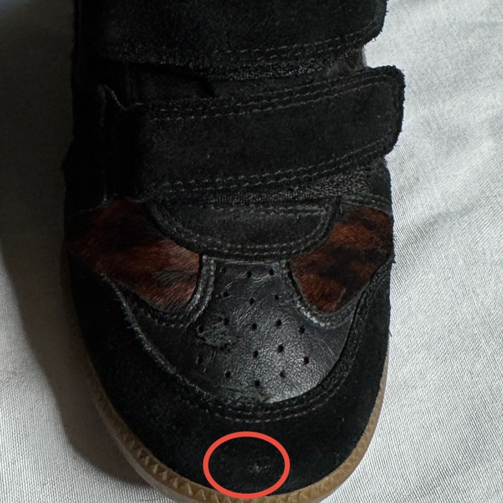 Isabel Marant Bekett Leather Wedge High Top Pony Over Basket Sneakers Womens 36 - Picture 8 of 10